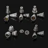 86pcs / lot halsband sladd tips antika silverpläterade graverade kotte pärlor kepsar ändkepsar för smycken gör DIY tillbehör