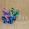 small bong free shipping with wholesale cheap price small silicone bong with perc 10 colors water Hand pipes with glass Bowl