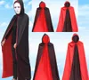 Costume de vampire très cool pour homme Cape noire avec capuchon, Cape de costume d'Halloween pour vampire magicien Cape en polyester double face