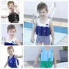 2018 nouveaux garçons Cool rayé couleur unie maillot de bain une pièce de flottabilité avec 8 cotons-tiges de flottabilité amovibles maillots de bain pour enfants maillots de bain pour bébé