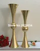 Ny stil guld / silver blomma vase trumpet form bröllop bord mittpunkt händelse vägledare blomma vase bäst0056