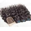 Venda quente Malaio Molhado e Ondulado Do Cabelo Com Fechamento 4 Pcs Muito Onda de Água Malaio Virgem Rendas Encerramento 4x4 Com Feixes de Tecer Cabelo Humano