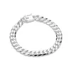 ship 8MM square buckle side brace 925 silver bracelet JSPB227Beast gift men and women sterling silver plated Chain link bra3153316