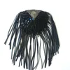 1 par feito artesanal de moda acessórios de couro preto borla epaulette / epaulet / pin Charretas / Kpop Vintage Women Woman Decoração DecoraçãoWholesale