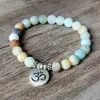 Handgjorda smycken Malachite Beaded Armband Yoga Chakra Bön Mala Buddha Om Armband för Män Kvinnor Strand Charm Armband