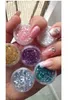 DIY Laser Mixed Nail Glitter Sequins Shinning Färgglada Nagelflingor 3D Charm Damm för Nail Art Decorations 6 Boxes / Set