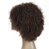 None Lace Full Machine made human Hair wigs Short Bobr Capless Afro Kinky Curly 4Color Black Women Top quality6715398