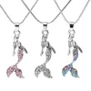 Ocean Queen Crystal Mermaid Ketting Rhinestone Hanger Kettingen Voor Vrouwen Meisjes Mode-sieraden Geschenken