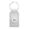 Square Leather Keychain Jewelry 18mm Snap buttons key ring chain Fit Snaps jewelry Keyring