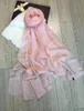 Ny tjejkvinnor Solid Chiffon Silk Stor Scarf Scarves Shawl Wrap Gift Accessory 200 * 150cm # 4076