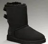 2022 Nova moda Bow clássico inverno botas de couro real Bailey Bowknot Bailey Bow Boa Botas Boots Boot