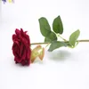 Högkvalitativ sammet rose falska silke blommor blad konstgjorda hem bröllop dekor bukett