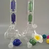 Hot "Blaze" logo glass hookah with 3 blue jellyfish filters 17 inches high (GB-153)