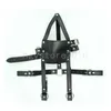 Bondage Gothic Sklave Leder Mundmaske Knebel Kopf Fesseln Harness Einsteiger schwarz Neu #R56