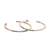 Rainbow cz Statement Girl 45mm Big Hoop Earrings For Women Lady Simple rose Gold Color Punk Large Circle Earring Fashion Jewelry