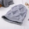 Warm Women Winter Caps Soft Wool Knitted Hat Oversized Slouchy Beanie Hat Men Fashion Solid Crochet Skullie Beanies Cap