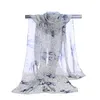 chiffon sjaal print olifant dames moslim dame Chinese stijl lente en herfst kleine gestreepte sjaal patronen cape sjaal wrap