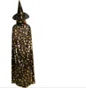 adult kids Halloween Cloak and Cap set Costumes Fancy Dress Children Party Cosplay cape hat prop star skull print robe witch cloaks