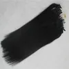 Jet Black Straight Micro Loop Ring Haarverlenging 100G Remy Micro Bead Hair Extensions 1G / Strand Micro Link Menselijk Hair Extensions