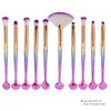 Maange 10pcs Makeup Brushes Set Soft Eyes Shadow Panna Blush Powder Lip Concealer Blandning Kosmetisk Make Up Brush Beauty Tool Kit