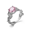 6 Pz/lotto Luckyshine Anelli Regalo di San Valentino Anelli Fiore Rosa Cristallo Cubic Zirconia Anello Placcato Argento Festa Nuziale Per Le Donne