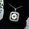 Новые Оснастки кнопку ювелирные изделия ожерелье Noossa двух квадратов слой ожерелья CZ Кристалл кулон для продажи