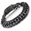 Vintage Brushed Bike Chain Bracelet Punk Oxidized Dark Bicycle Link Men Bracelets Male Stainless Steel Curb Cuban Hand Chain Bangle Jewelry