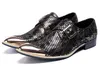 Moda Mężczyźni Metal Toe Buty Biznesowe Drukowanie Slip-on Ofsford Buty Party Sukienka Rozmiar EU38-EU46 Darmowa Wysyłka