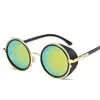 2019 moldura de ouro nova marca retro redondo óculos de sol espelho masculino steampunk designer moda vintage óculos círculo unissex homem s4422994