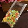 200PC / Lot Clear PVC Pillow Shape Presentförpackning Box Transparent Party Favor Choklad Candy Package Plastlådor med Hang Hole