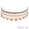 3 Stück rosa Spitze Kristall Blattgold Halskette Kette Schlüsselbein Halsband kurze Halskette Halsband Halskette A0744