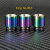 810 Drip Tips Punta a goccia in acciaio inossidabile SS color arcobaleno per bocchino a foro largo 810 TFV8 TF12 Atomizzatore Prince Tank