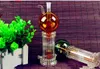 Double 2 layer heart water bottle with color ball Wholesale Glass bongs Oil Burner Glass Water Pipe Oil Rigs Smoking Rigs