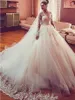 Wedding Dresses 2019 Latest A-line Great Gatsby Sparkly Garden Dubai Arabic Long Sleeve Chapel Train Country Bridal Gowns Keyhole