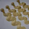 blekmedel blond färg 613 brasiliansk kroppsvåg mänskliga hårbuntar väver jungfru remy hår weft förlängningar 3 st 1026 tum alternativ gratis dhl