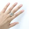 2021 Nova moda anéis jóias liga vintage dedo de dedo prata cluster anéis presente para mulheres homens