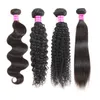 Brasilianska Straight Virgin Human Hair Bundles Peruvian Deep Water Wave Kinky Curly Remy Hair Extensions Wet and Wavy Human Hair Weaves