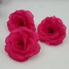 200 Pçs / lote 8 cm Borgonha Flores Artificiais Cabeças Big Rose Ball Cabeça Broche Festival Decoração de Casamento Flor De Seda