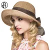 FS летние шляпы Солнца для женщин складной 2018 соломы Sunbonnet широкими полями дискеты Cloche шляпа отдых пляж стиль Chapeau Paille Femme D18103006