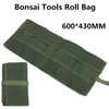 Armée vert japonais bonsaï paquet de stockage rouleau sac jardin réparation outil pinces ciseaux toile outil ensemble d'outils sacs de rangement