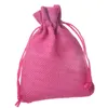 10*15 cm couleurs lin cordon sacs faveur de mariage artisanat bricolage fête de noël cadeau sac (3.9*5.9 pouces) 50 pcs/lot