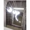 Modernt glas boll spiral trappa väska hängande lampa restaurang bar räknare hängande lampa korridor hall hängande hängande belysning