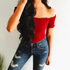 Sexy Off Bourse T-shirt Femmes Crop Tops 2018 Été À manches longues Blanc Slim Discothèque Cropped Top Top Tees Shirts1