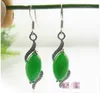 Jade naturel 925 crochet balancent goutte d'eau boucle d'oreille Fine Jade larme goutte vert Jade boucles d'oreilles bijoux fille cadeau