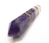 Handgefertigter sechs prismatischer Kristallstab, Traum-Amethyst-Edelstein-Spitzenstab, Rohrheilung + goldener Filter, 10,9 cm