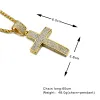 Religion Gold Color Iced Out Collier Pavage CZ CZ en acier inoxydable Crucifix Pendants Colliers Bijoux Men WoMe2738361