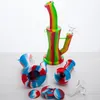 Silicone Water Pipe with Double Filters Dia 75mm Mixed Color Smoking Hookah Pipe Bong Hand Pipes