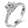 choucong Krallenset 1,5 ct Stein Diamant 925 Sterling Silber Damen Verlobung Ehering Ring US Sz 4–10 Geschenk