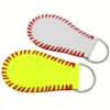 2018 hotsaleusa softbol güneşli Işlemeli sarı gerçekten deri grils ile beyaz gerçek deri Beyzbol sporları sezon hediyeler takı anahtarlık