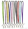 hot selling 300pcs Bling Lanyard Crystal Rhinestone in neck with claw clasp ID Badge Holder for Mobile phone mix 34 colors